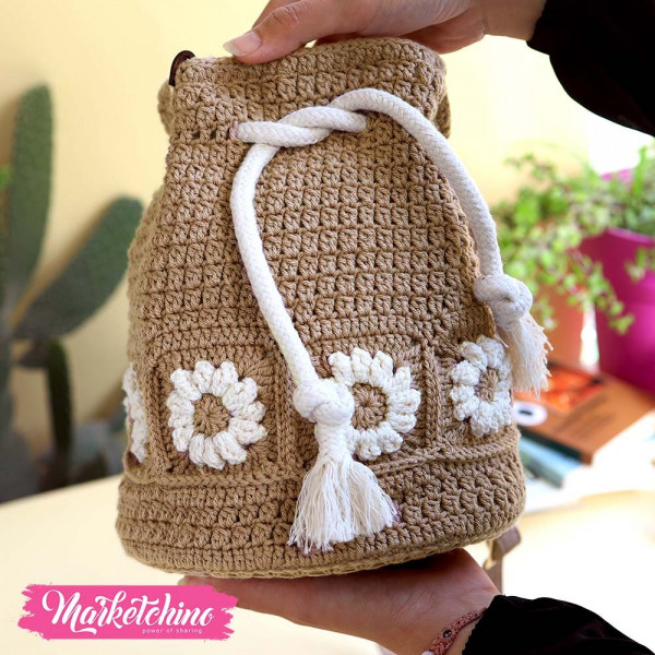  Cross Bag-Crochet-Beige 