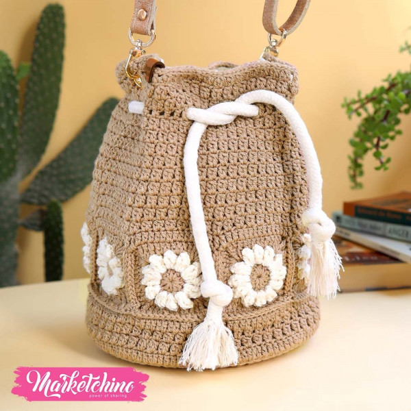  Cross Bag-Crochet-Beige 