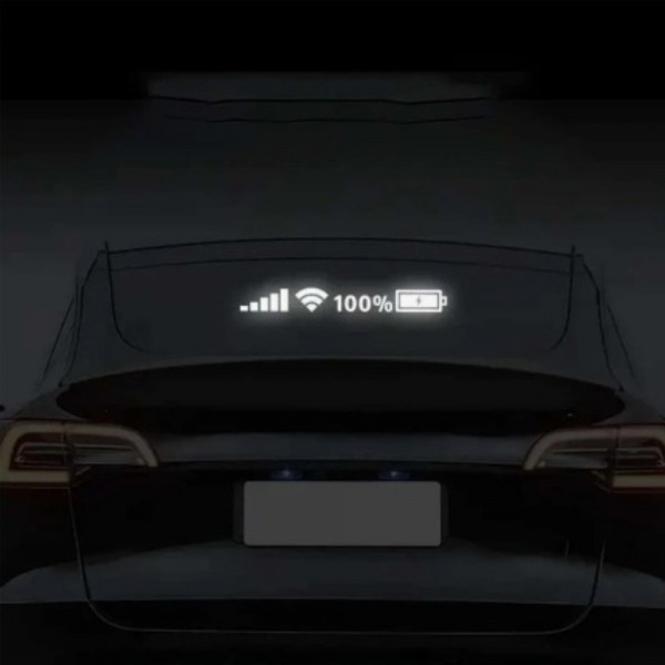Reflective Phone Signal Battery Pattern Car Sticker