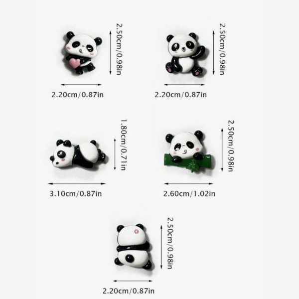 5pcs Panda Shaped Car Decals Stickers