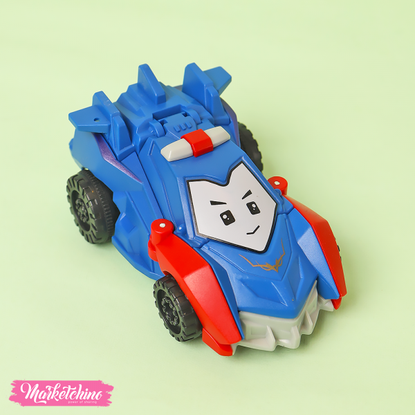 Blue race car transformer shop