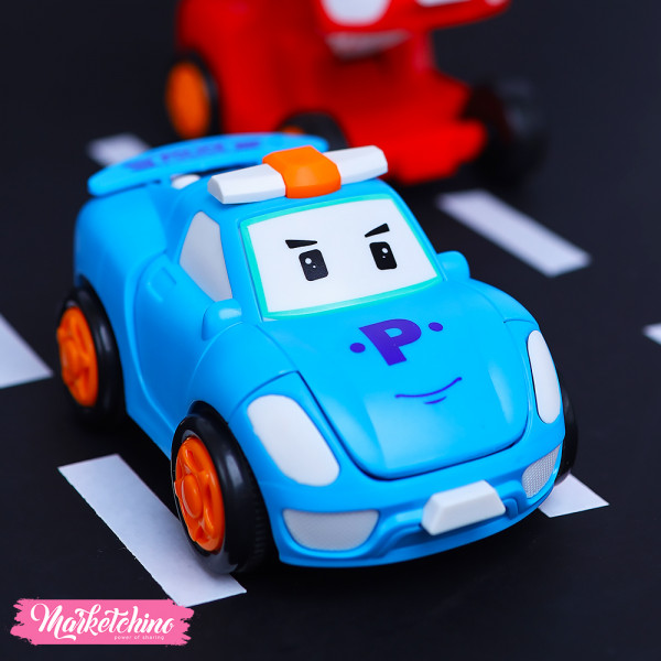 Toy Racing Car Transformer To Robot Blue