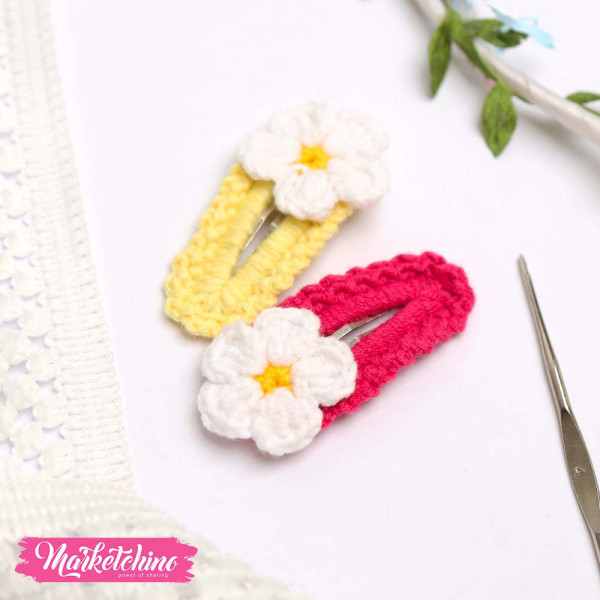 Crochet Hairclips-Flower (Set Of 2 )