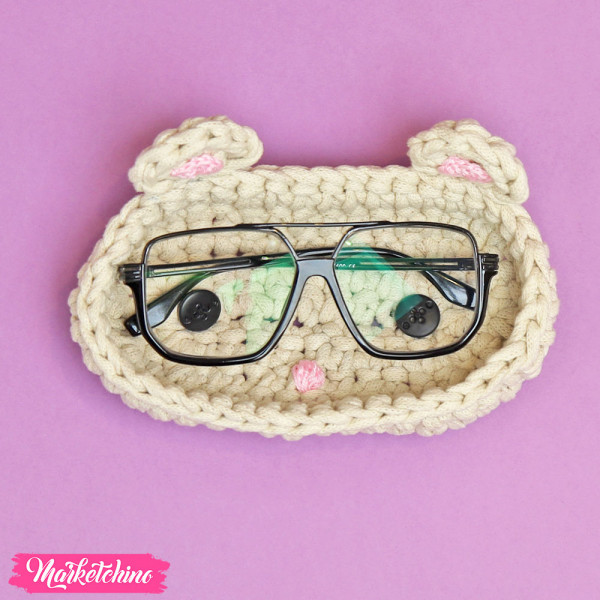 Crochet Eyeglasses Coaster - Bear