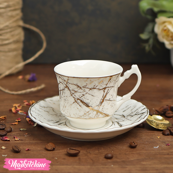 Ceramic Coffee Cup&plate-Marble