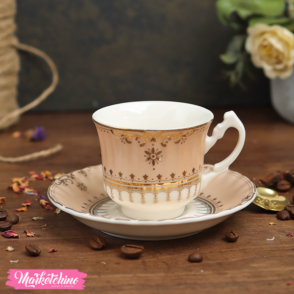 Ceramic Coffee Cup&plate-Pink
