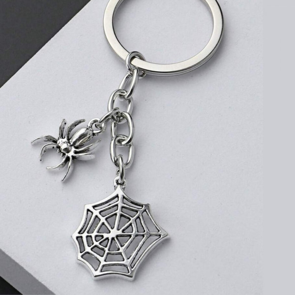 Cool And Minimalist Spider & Web Keychain  