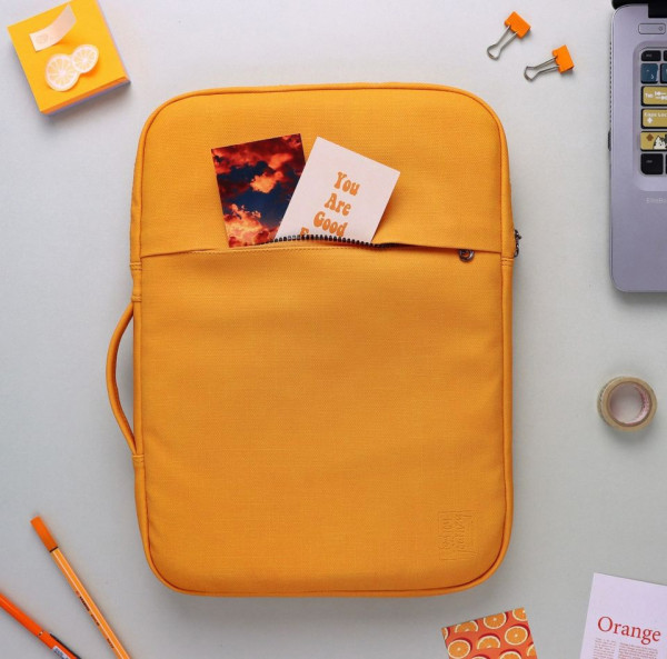 Leather waterproof Laptop Sleeve Orange 15.6 Inch Buy best