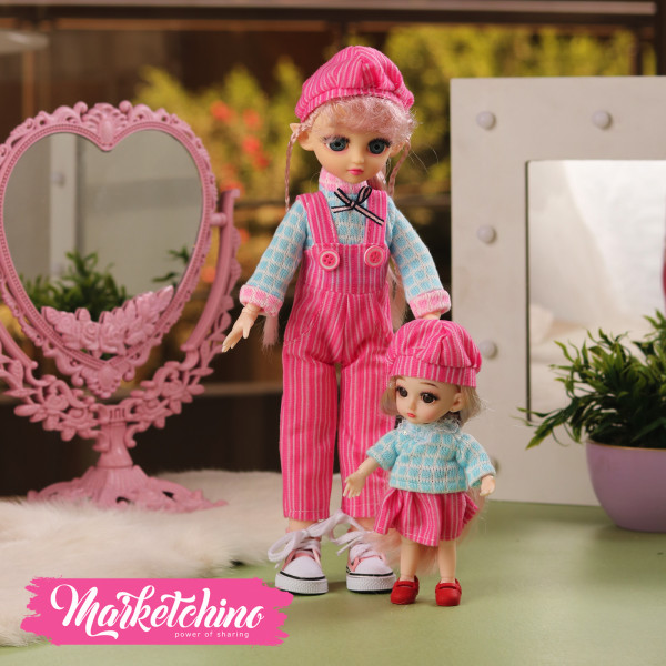 Set Of  2 Doll-Salobet-Pink (30-16 cm )