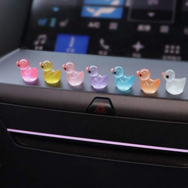 8pcs Cartoon Duck Design Luminous Car Ornament