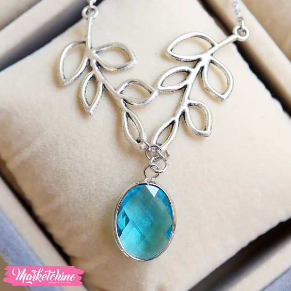 Light blue discount crystal necklace
