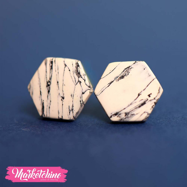 Polymer Clay Earring-Marble
