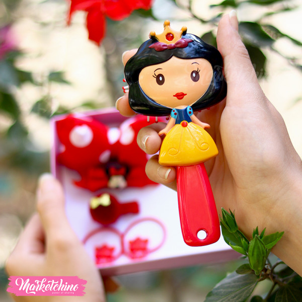 Set OF Hair Brush&Hairclip (6) For Kids-Snow White