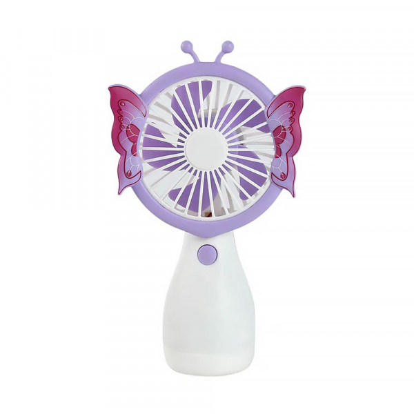 Hand \ Stand Fan, 3 Speeds Desk Fan, 250 MAH Battery Recharging -Butterfly 