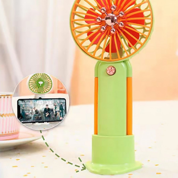 Hand \ Stand Fan , 1 Speed Desk Fan , Battery Recharging