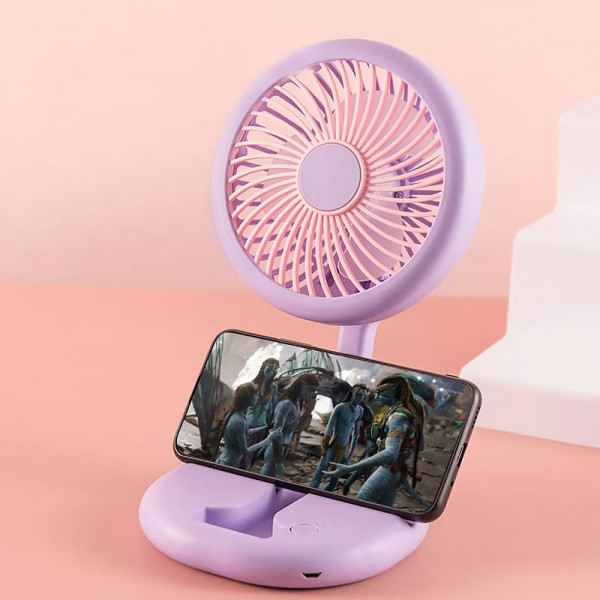 Lighting Stand Fan, 2 Speeds Desk Fan,Battery Recharging 