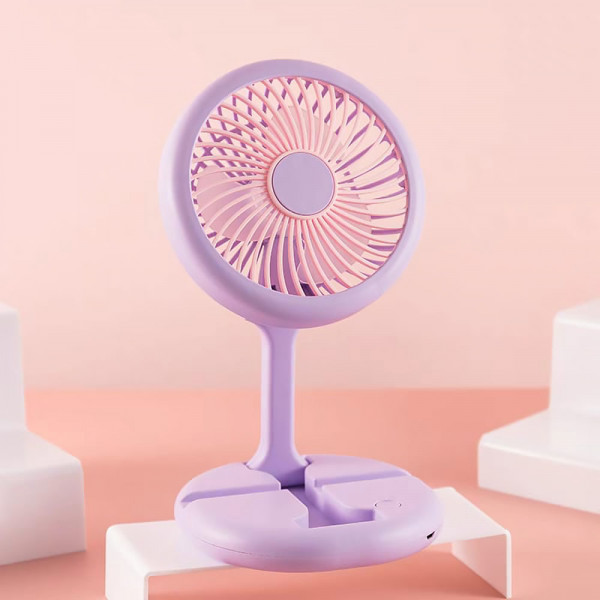 Lighting Stand Fan, 2 Speeds Desk Fan,Battery Recharging 