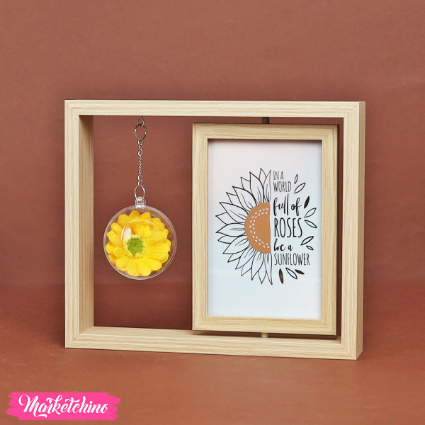 Wooden Photo Frame With Flower 