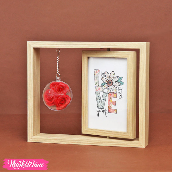 Wooden Photo Frame With Flower 