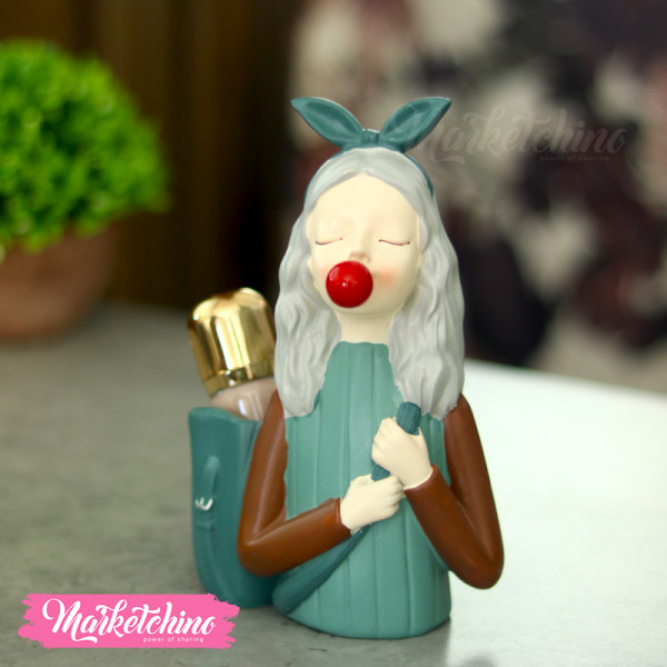 Ceramic Decor-Cute Girl-Olive