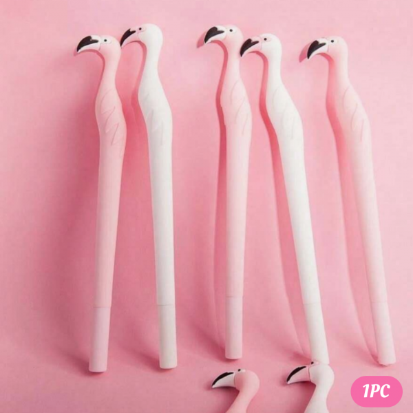 1Pc Random Cute Flamingo Design Pen, Black 0.5 mm