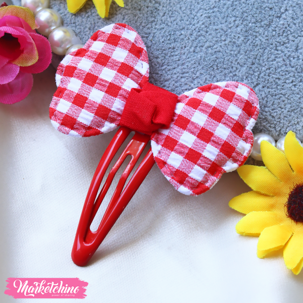 Textile Hairclips-Pink Ribbon 