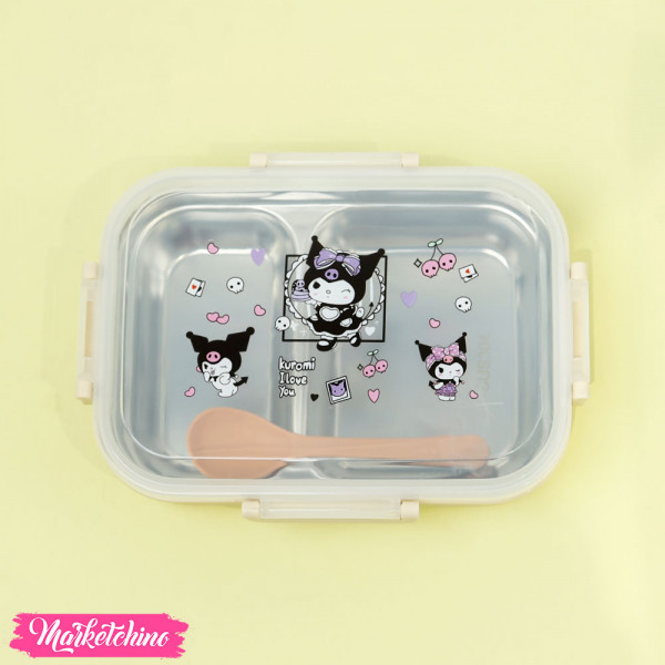 Stainless Steel Lunch Box With Spoon - Kuromi
