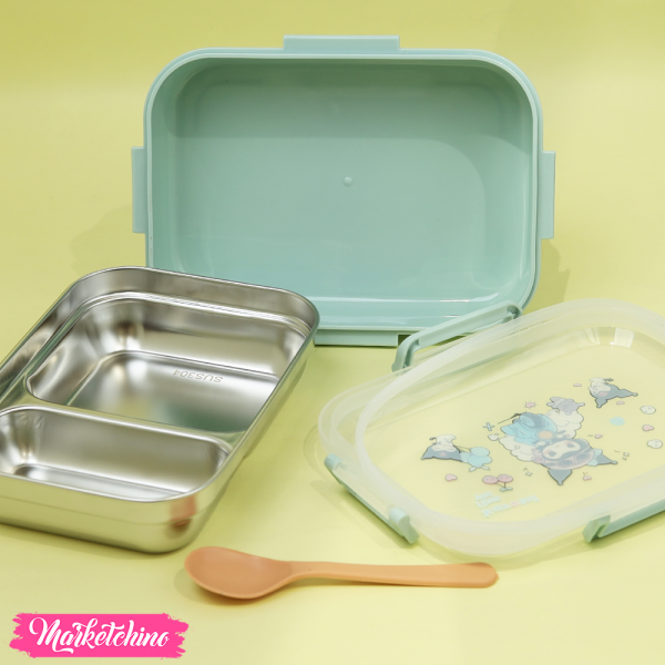 Stainless Steel Lunch Box With Spoon - Kuromi