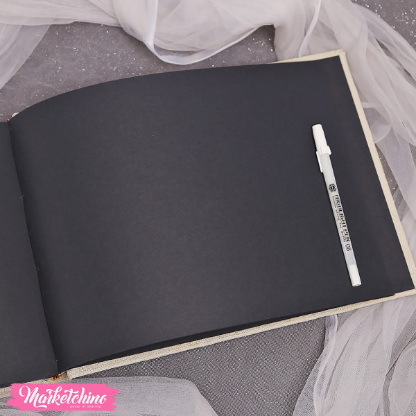 Hard Cover Guest Book With Ink Pen - Our Happy Memories