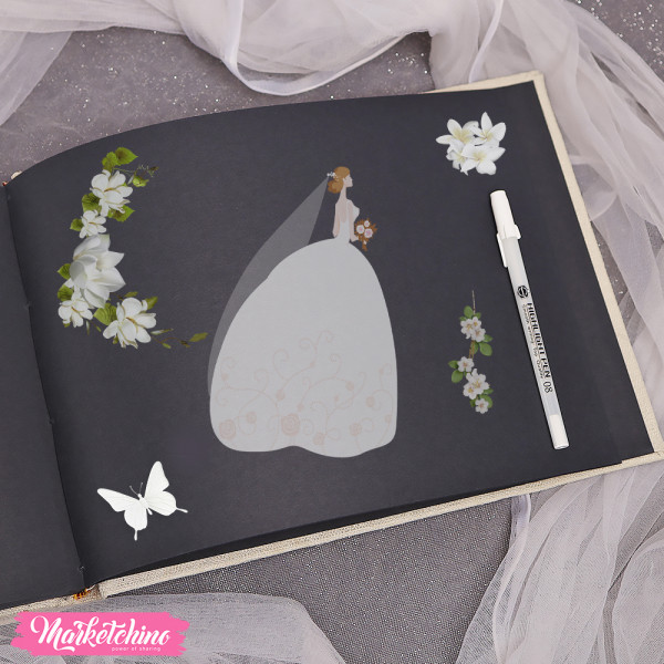 Hard Cover Guest Book With Ink Pen - Our Happy Memories