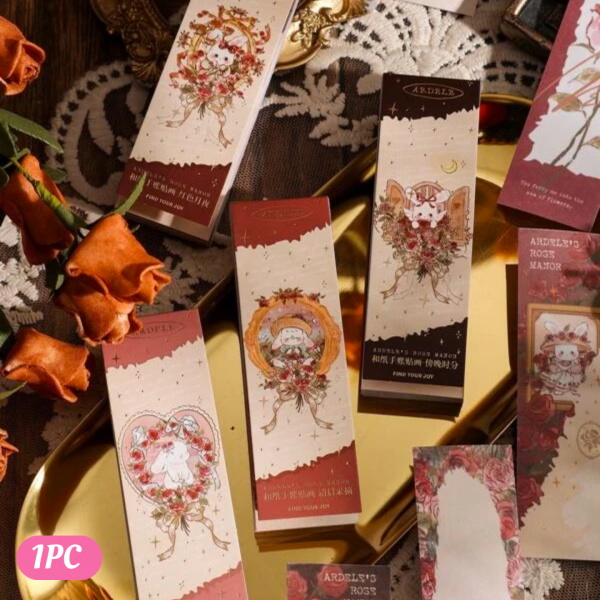 1pack Cartoon Rabbit & Rose Pattern Assorted Sticker