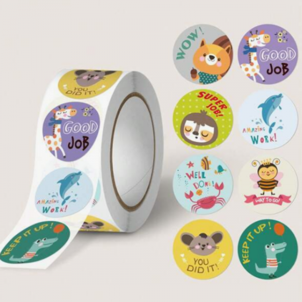 200pcs  Award Encouraging Graphic Sticker Kindergarten Teacher Cartoon  (2.5 cm )