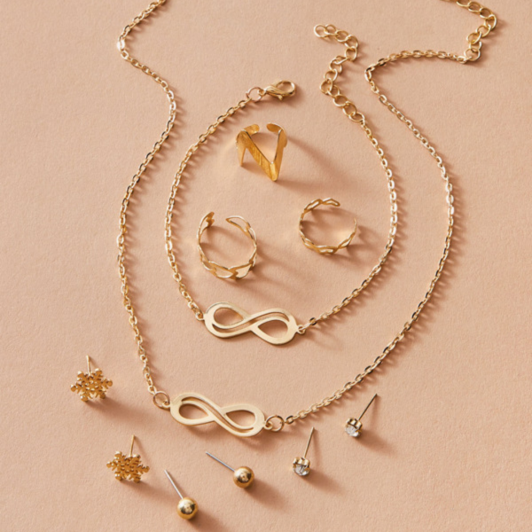Infinity ring and necklace set discount