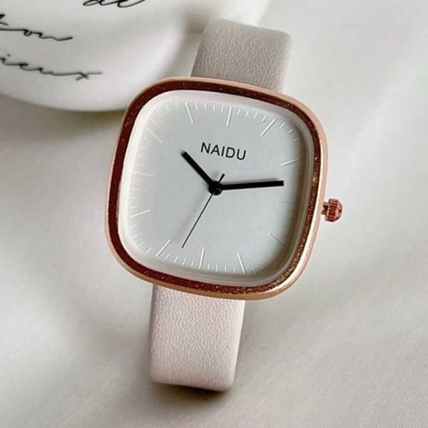  Polyurethane Strap Elegant Square Dial Quartz Watch