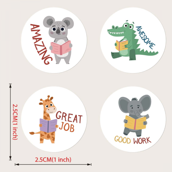 500pcs  Lovely Animal Reward Stickers (2.5 cm )