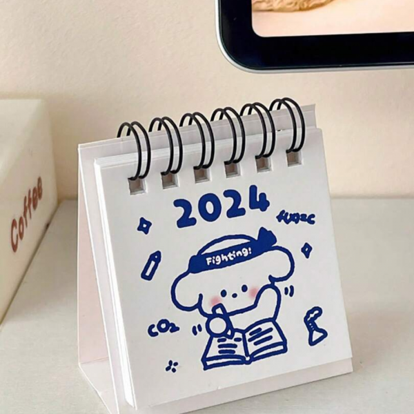 1pc Random Cartoon Mini Creative Desk Calendar For Year 2024