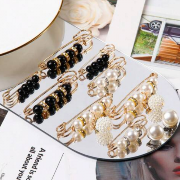 10 Pcs Pearl Brooch,Brooches and Pins for Women Fashion Faux Pearl