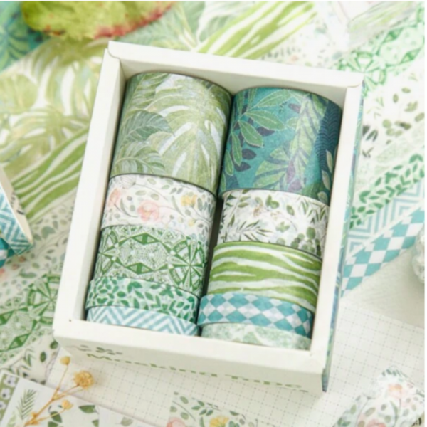 10 Rolls Cute Basic Color Washi Tape  (300 cm )