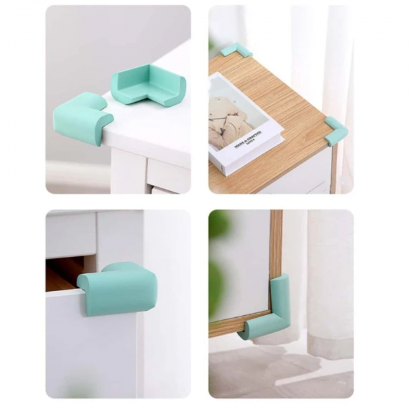 4 pcs Solid Color Table Corner Cover