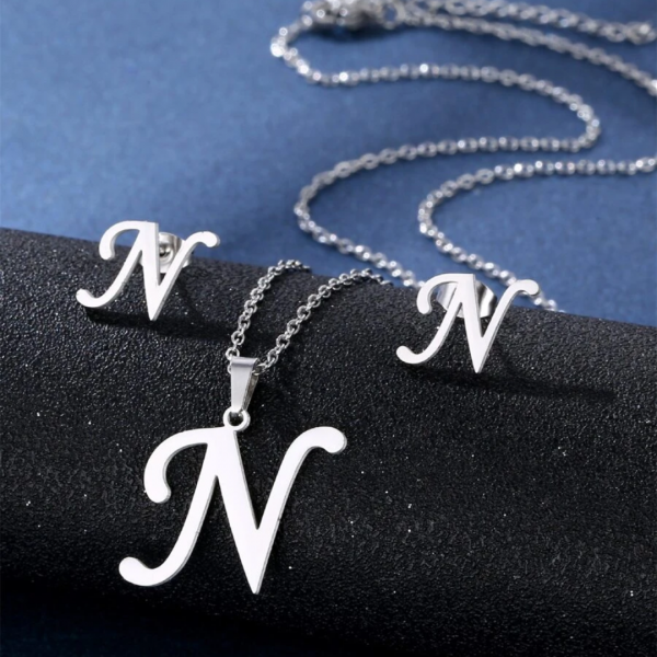 3 pcsFashion Stainless Steel Letter N