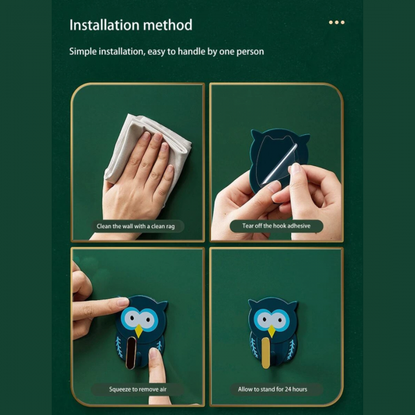 Cartoon Owl Shaped Random Color Wall Hook