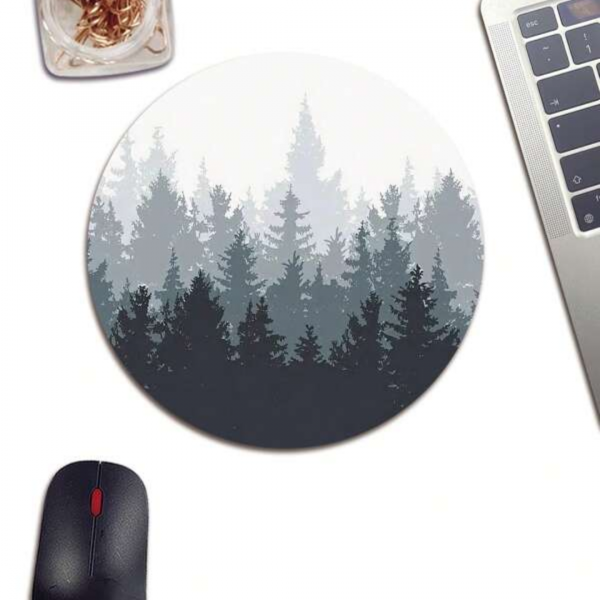  Forest Pattern Round Rubber Mouse Pad