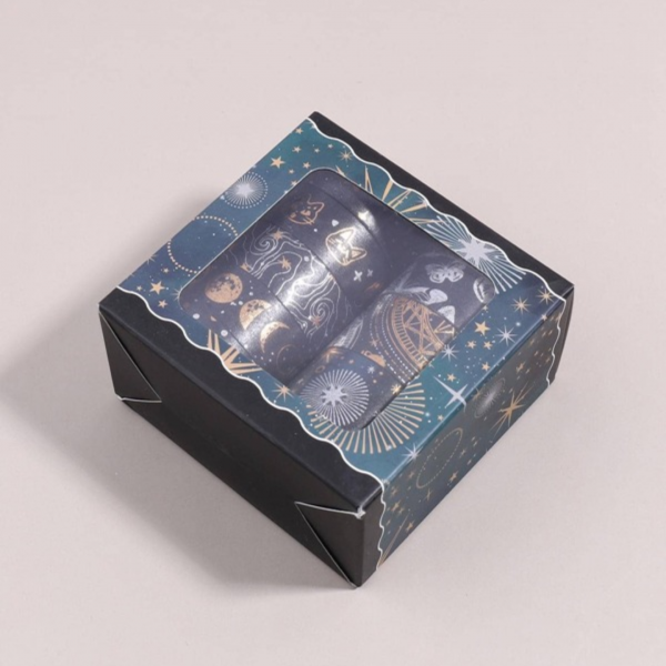 9rolls Moon & Cat Pattern Masking Tape (400 cm )