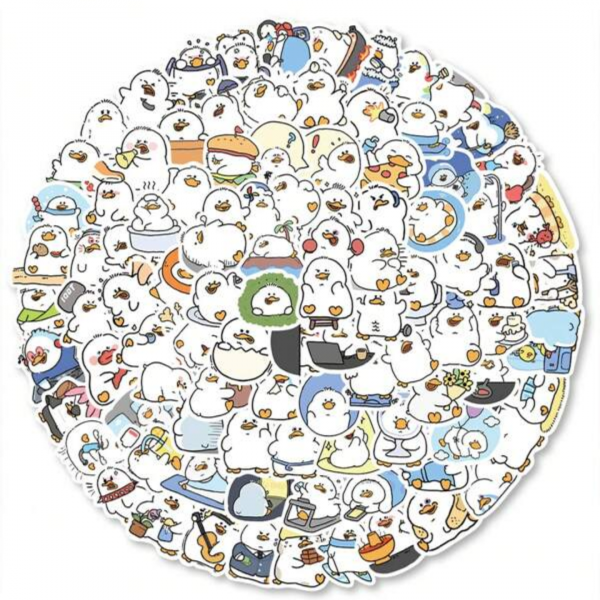 100pcs Cartoon Duck Pattern Assorted Sticker