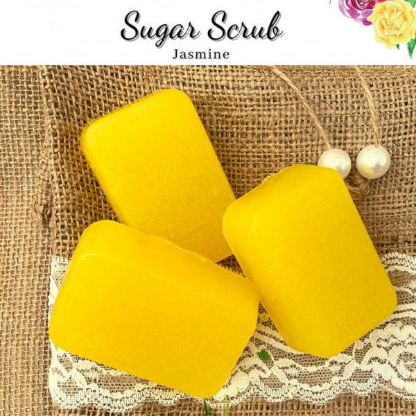 Hand Made-Jasmine Sugar Scrub Soap Bar
