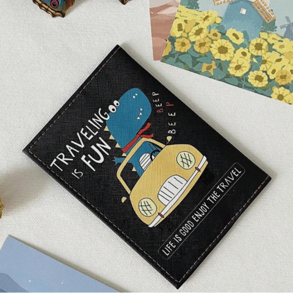 1PC Cartoon Cute Dinosaur Pattern Travel Passport Case 