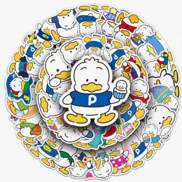50 Pcs Kawaii Cute Duck Waterproof  Cartoon Stickers
