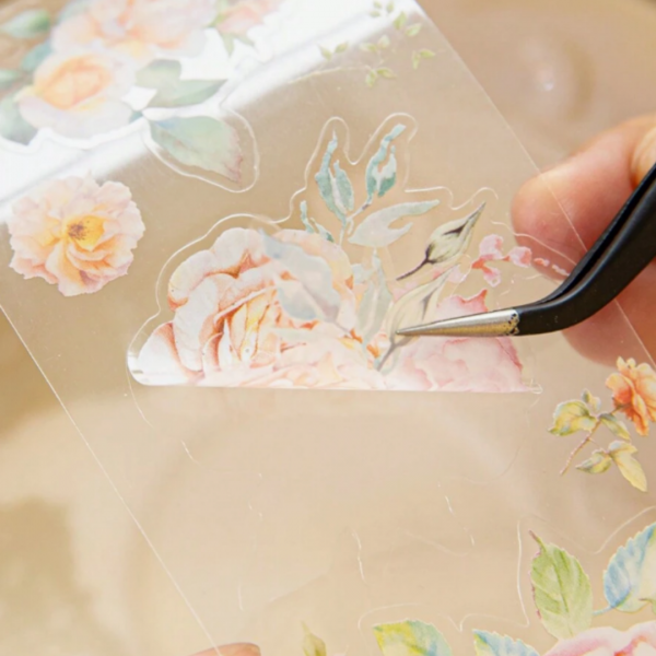 1 Roll Die-Cut Tape Flower Day Washi Tape Collection Vintage High Color ( 200 cm )