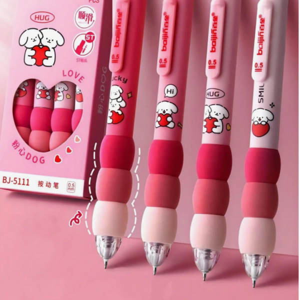 4pcs Clicker Neutral Pen, Black Ink