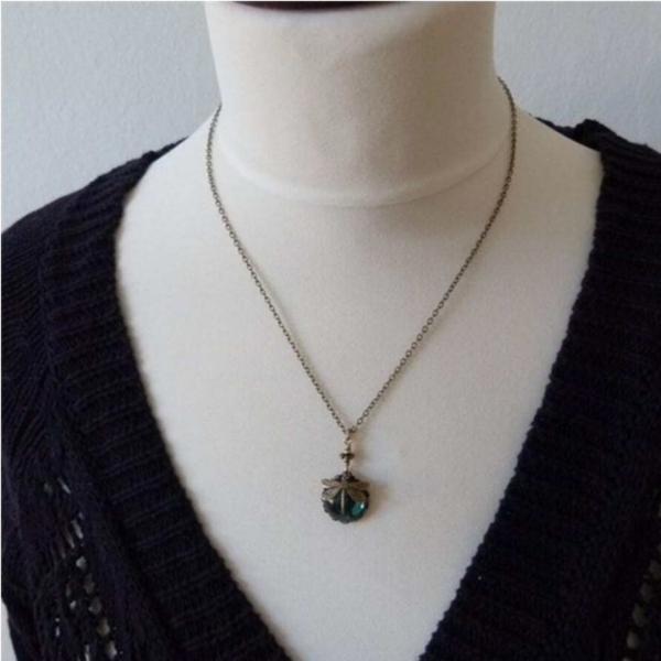 Vintage Bronze Hand Carved Dragonfly Pendant Necklaces